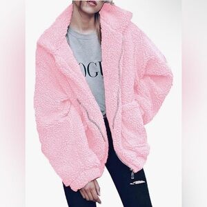 PRETTYGARDEN Women's Fashion coat Warm Outerwear Clothing (Pink,Small)